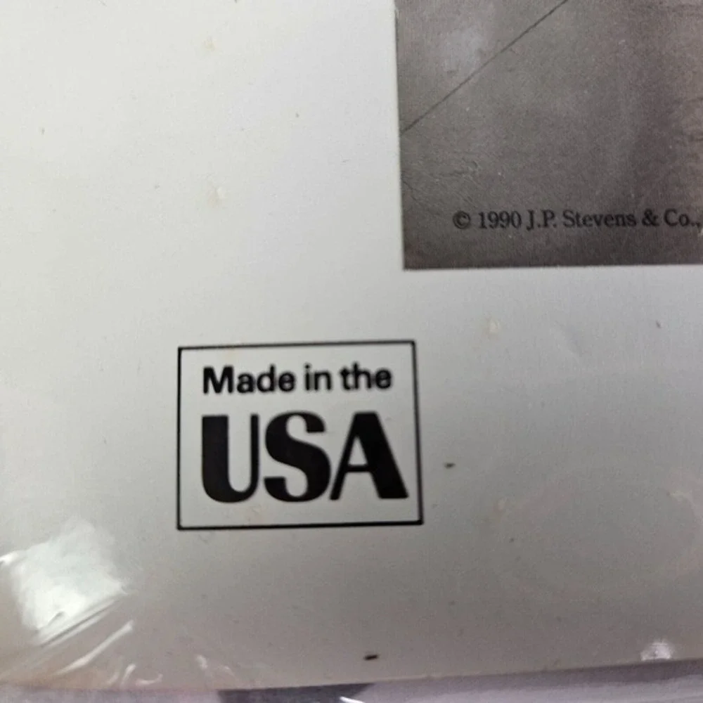 Utica Full Flat Sheet Gray Border No Iron Percale Cotton Blend New Bedding‎ READ